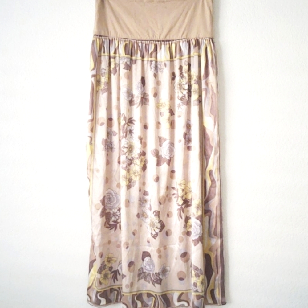 Nordstrom Floral Skirt in Brown Yellow Small